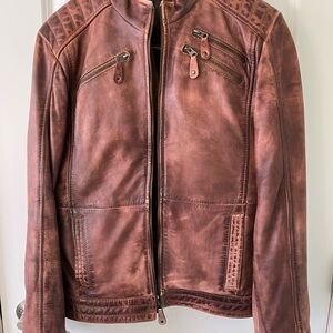 Men's Distressed Leather Jacket